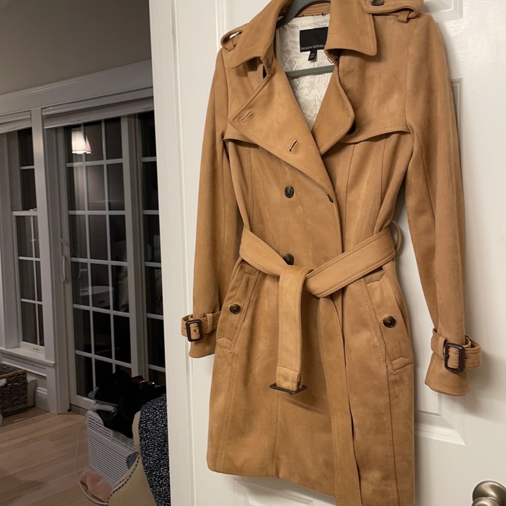 Banana Republic Suede Trench Coat